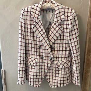 Veronica Beard Taja Dickey Jacket in Checkered Pattern